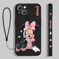 thumbnail image 1 of Funda de teléfono de Mickey y Minnie rosa para Apple iPhone 14, 13, 12 Mini, 11 Pro, XS, MAX, XR, X, 8, 7, 6S, SE Plus Fivean unisex, 1 of 2