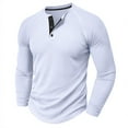 thumbnail image 2 of Oalirro Men's Henley Shirts Casual Basic Long Sleeve T-Shirt Classic Button Round Neck Lightweight Tops, 2 of 8