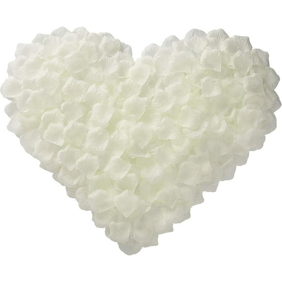 Artificial Silk Rose Petals for Romantic Night, Wedding, Party, Anniversary Flower Decorations (Ivory White, 3000 PCS)
