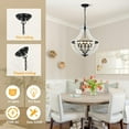 thumbnail image 3 of 5-Light White Wood Chandeliers, 3 of 9