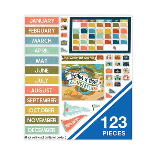 Calendar Bulletin Board Set, Let's Expolore, 123 Pieces Calendar Bulletin Board Set, Let's Expolore, 123 Pieces
