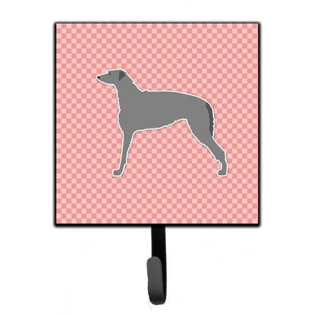 Carolines Treasures BB3596SH4 Scottish Deerhound Checkerboard Pink Leash or Key Holder
