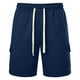 thumbnail image 4 of Pantalones Casuales de Moda de Ocio de Color Sólido Múltiples Bolsillos Dibujan Cuerda Cinco Cuartos, Mezcla de Algodón de Poliéster, 4 of 8