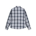 thumbnail image 4 of YFNNUP Big and Tall Plaid Shirts for Men Casual Button Down Shirt Oversize Lapel Long Sleeve Tshirt 2026 Spring Coats Navy XXXXXL, 4 of 5