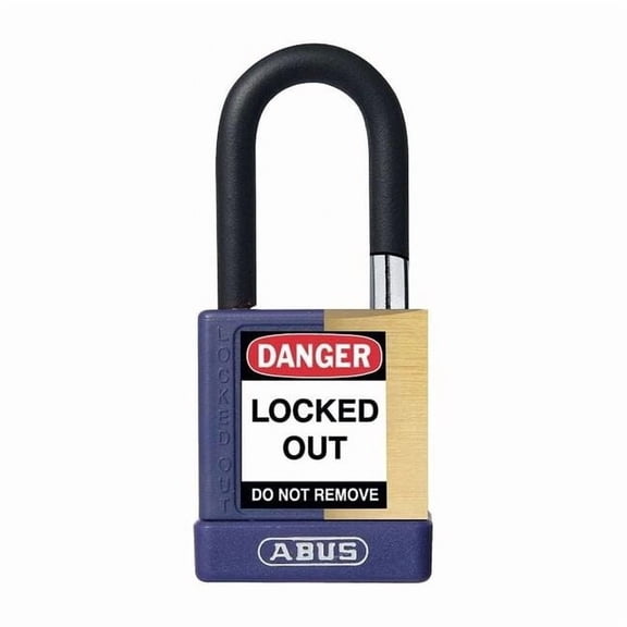 Keyed Padlock, Open, Rectangular Steel Body, Hardened Steel Shackle, 3/4 in W