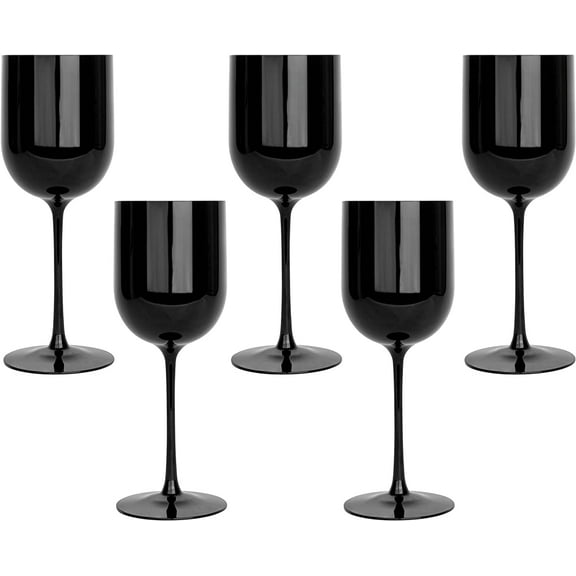 PLASTICPRO 12 Oz Plastic Wine Glasses 25-Pc Disposable Wine Glasses Drinking Set