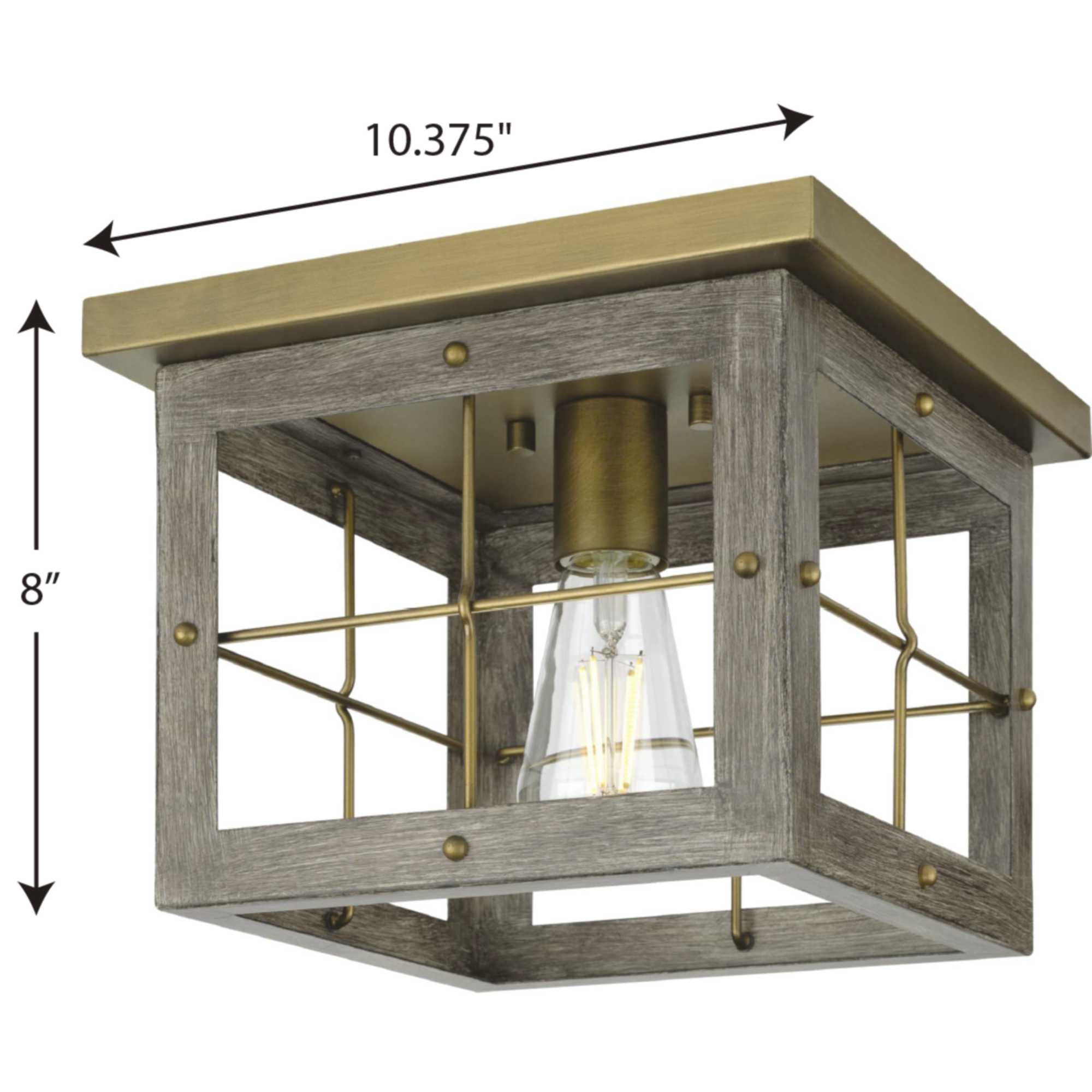 P350197-009-Progress Lighting-Hedgerow - 1 Light Flush Mount-Brushed Nickel Finish