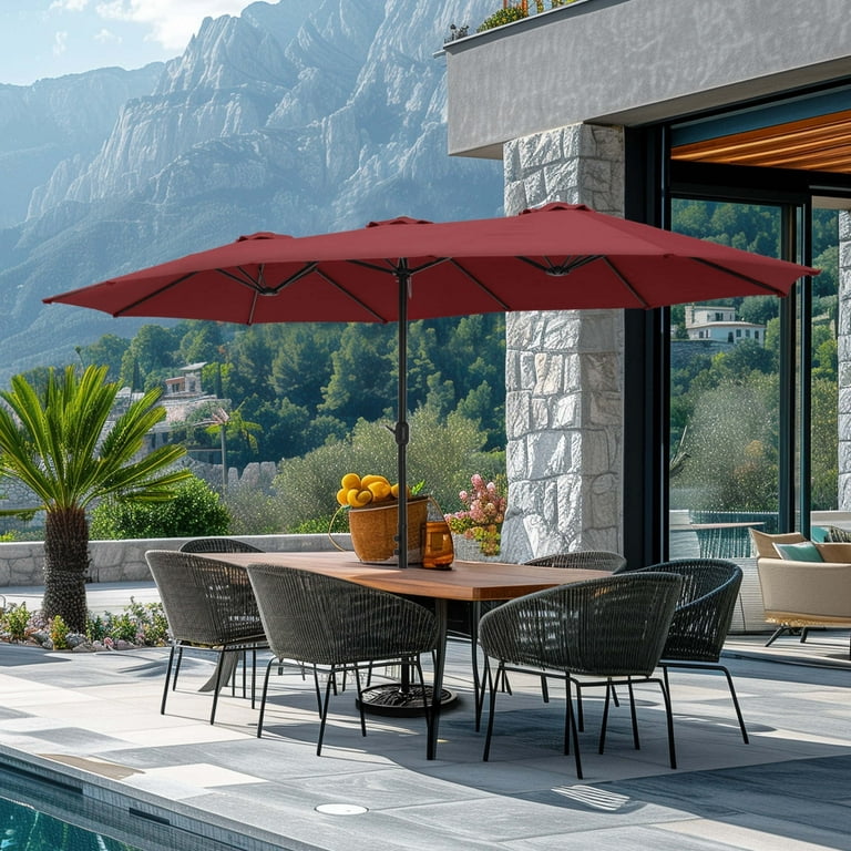 11 patio umbrella with tilt Ultimate 3-in-1 Bundle: Deluxe 11' Sunbrella® Solar LED Cantilever Umb –  Sunrise Umbrella main image 1
