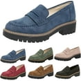 thumbnail image 4 of Penny Dress Loafers Shoes for Women Ladies Comfortable Platform Faux Suede Casual Loafers Slip-On Casual Business Work Shoes, 4 of 4