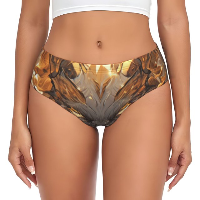 Fotbe Golden Horned White Dragon Calzones Estampados para Mujer – Ropa Interior de Algodón, Cómoda, Suave y Elástica-XX-Large
