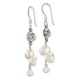 thumbnail image 2 of Primal Silver Sterling Silver Freshwater Cultured Keshi Pearl and Moonstone Fancy Shepherd Hook Earrings, 2 of 5