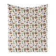 thumbnail image 1 of Forest Soft Flannel Fleece Throw Blanket, Doodle Woodland Creatures as Honey Bear Rabbit Fox and Raccoon in Nature Habitat, Cozy Plush for Indoor and Outdoor Use, 60" x 80", Multicolor, by Ambesonne, 1 of 6