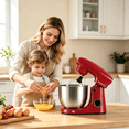 thumbnail image 3 of SeaSpark 3-in-1 Stand Mixer, 5.5 QT Tilt-Head 10-Speed Electric Stand Mixer, Food Mixer with Dough Hook, Beater, Whisk, Red, 3 of 10