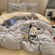 thumbnail image 3 of Toalla de perro Sanrio Pacha bordada de algodón puro, juego de cuatro piezas, ropa de cama de algodón de dibujos animados de 1,5 m, juego de tres piezas, linda sábana de 1,8 m, 3 of 5