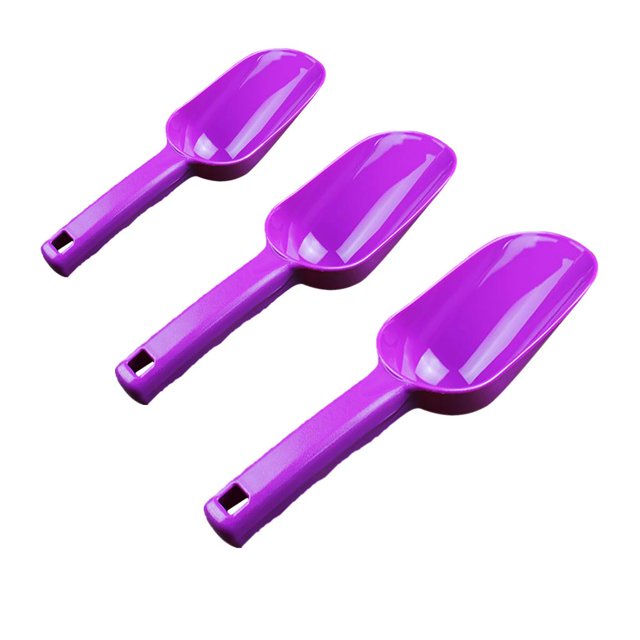3 Pedazos Pala De Plástica Del De De La Cocina Para La Barra De Cocina Buffet Púrpura Baoblaze Cubo de grano