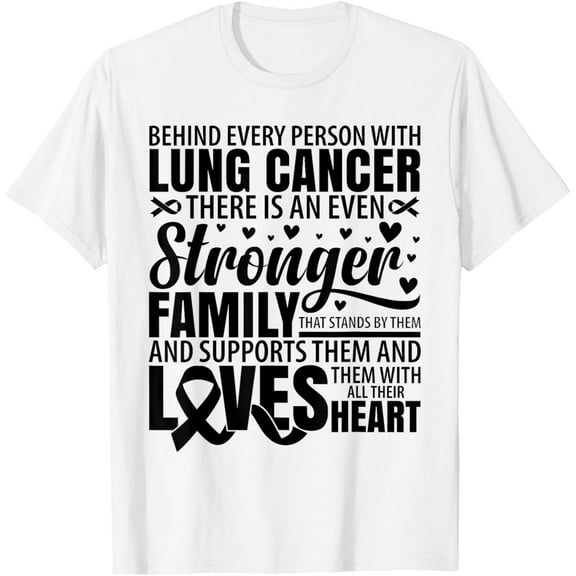Lung Cancer Awareness T-ShirtMen and women, White T-shirt, size: Extra large
