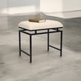 thumbnail image 3 of Trion Linear Black Bench With Cream Boucle Upholstery, 3 of 10