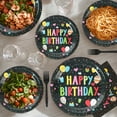 thumbnail image 5 of 96 Pcs Birthday Plates and Napkins Party Supplies, Black Happy Birthday Party Paper Plates and Napkins Sets for Kids, Serve for 24 Guests, Black Coloful, 5 of 5