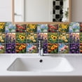 thumbnail image 3 of Waterproof PVC Tile Stickers for Kitchen Bathroom Waterprrof Wall Tiles Flower 100x100mm 36pcs/set for DIY, 3 of 7