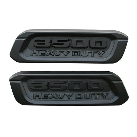 ZZ 2pack 3500 Heavy Duty Emblems Left Right Side 3D Badges Black Hood Replacement for 3500