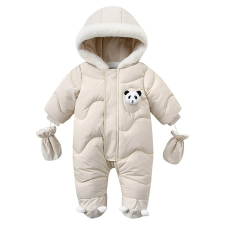 

Baby clothes for girls Winter Children s Thickened Down And Warm Hooded Fleece Baby Onesie Fragarn