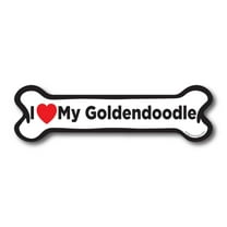 Magnet Me Up I Love My Goldendoodle Dog Bone Magnet Decal, 2x7 In, Vinyl Automotive Magnet