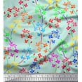 thumbnail image 1 of Soimoi Moss Georgette Fabric Lilac Floral Print Fabric by The Yard 42 Inch Wide, 1 of 1
