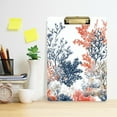 thumbnail image 2 of FORMRS Acrylic Clipboard with Low Profile Clip Standard A4 Letter Size, 12.5" x 9", White Sea Plants, 2 of 8