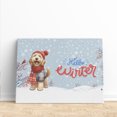 thumbnail image 3 of Hello Winter Goldendoodle Smiling in Red Scarf Hat Welcome Christmas Horizontal Matte Canvas Poster Doodle Dog Lover Gifts Idea Wall Art Home Decor - 00017, 3 of 5