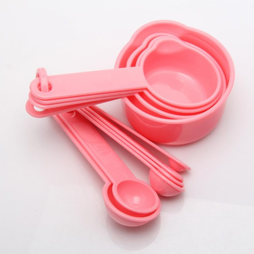 4 Pcs/Set Measuring Spoons Set, Tablespoon and Teaspoon for Measure Liquid  and Dry Ingredients, Pink 