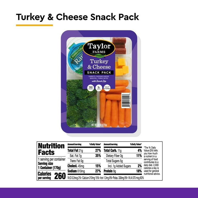 Taylor Farms Turkey & Cheddar Snack Pack, 6 oz