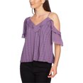 thumbnail image 1 of 1.STATE Blusa sin mangas con volantes para mujer, púrpura, mediana, 1 of 1