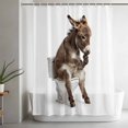 thumbnail image 5 of Funny Donkeys Shower Curtain Set, Waterproof Shower Curtains for Bathroom, Cute Art Fun Lovely Animals on Toilets Washable Fabric Cloth Bath Curtain for Bathtub Decoration with Hooks 60x72 Inches, 5 of 9