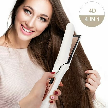 VicTsing Dry/Wet Straight Hair/Curly Hair 4 in 1 Professional 4D Vapor Steam Ceramic Vapor Flat Iron Hair Straightener Curly Curler LCD (Best Hair Straightener For Curly Hair India)