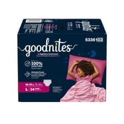 Goodnites Girls Nighttime Bedwetting Underwear, L (68-95 lbs), 34 Count (Select for More)