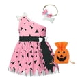 thumbnail image 4 of Girls Halloween Sleeveless Mesh Dress With Headband Candy Bag 3Pcs Kids Holiday Party Costume Set [CHSJU], 4 of 4