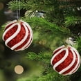 thumbnail image 5 of sruoe Christmas Tree Ornaments, Ball Ornaments Set, Balls Decorate, Christmas Decorations for Xmas Tree Ball, Flocked Christmas Balls, Hanging Tree Ornament Ball for Xmas Holiday Party Decor, 5 of 5