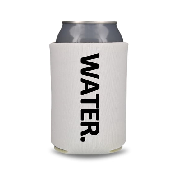 Funny Beer Can Cooler, Water., Funny Coolies Drink Accessory, Beer Sleeves, Party Gift Favors (White)