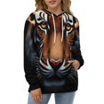 thumbnail image 4 of Tiger Face Illustration Men's Women New Sweatshirt Hoodie Men's Plus Size Sweatshirt Hooded Sweatshirt 3d Printed Street Men's Cloth, 4 of 6