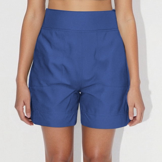 WILLBEST Pantalones Cortos Casuales de Verano para Mujer, Cintura Elástica, Entrepierna de 18 Cm, Cómodos Conjuntos de Playa con Bolsillos Prácticos para Uso Diario. Chica