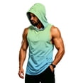 thumbnail image 2 of LNZGNM Men's UPF 50+ Short Sleeve Sun Hoodie – Quick-Dry Rash Guard for Fishing & Hiking, Lightweight Athletic Workout Top,Green(M), 2 of 7
