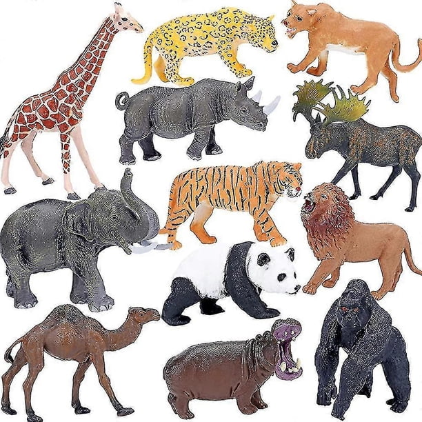 2026 Safari Animals Figures Toys, Realistic Jumbo Wild Zoo Animals Figurines Large Plastic African Jungle Animals Playset with Elephant, Giraffe, Lion