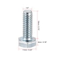 thumbnail image 2 of 1/4"-20x3/4" Hex Bolts Grade 5 UNC Carbon Steel Silver 20 Pack, 2 of 5