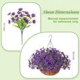 thumbnail image 3 of Artificial Fake Flowers Basket for Spring Outdoor Decor, Faux Mums Floral Hanging Plant for Summer Outside Decor, Silk Daisy with Eucalyptus Leaves for Home Patio Garden, 3 of 6