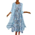 thumbnail image 2 of SMihono Robe Maxi Bohème d'Été pour Femmes Grande Taille Décontractée Ample Imprimée Robe Débardeur Plage Col Rond Poche Sans Manches Robe de Plage, 2 of 7