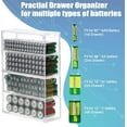 thumbnail image 4 of 1 Pack Clear Acrylic Battery Storage Organizer for AA, AAA, 9V, C Batteries, 4-Drawer Storage Box Battery Holder Organizer for Common Types Batteries, Household Container(Batteries Not Included), 4 of 10