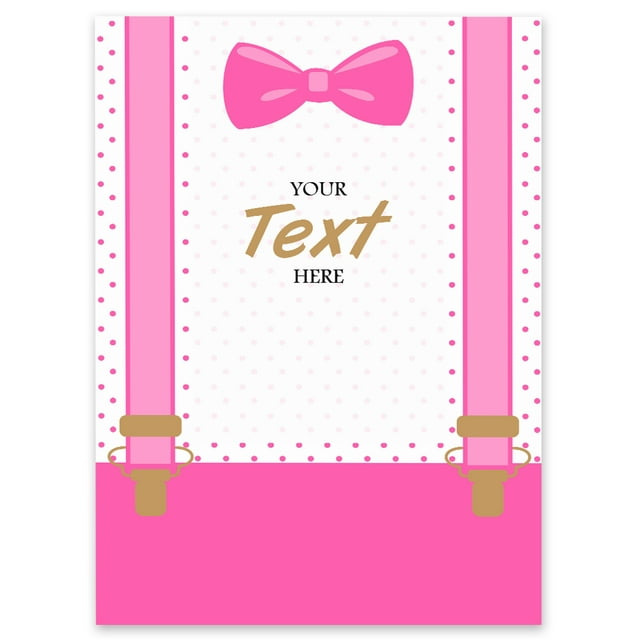 Darling Souvenir MADE WITH LOVE PersonalizedWelcomeBannerPink Suspenders - It's A Girl,Custom Text Poster Party CollectionWelcomeSignGreat For Wedding, Birthday, Engagement Party- 18x12