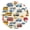 Gold, variant on Iron Towers Vehicles Fishes Cartoon Round Wall Clock Silent Analog Battery Operated Gold Pointer Home Decor 9.84" Diameter