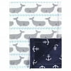 Hudson Baby Infant Boy Plush Mink Blanket, Whales, One Size