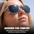 thumbnail image 3 of Grinderpunch Polarized Aviator Sunglasses Men Women Retro Vintage Square Pilot Sun Glasses UV400 Protection - Silver Black, 3 of 12